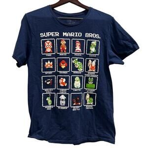 SUPER MARIO BROS. Blue graphic youth tee sz M